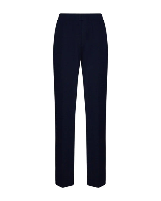 Pantaloni a gamba dritta in jersey crêpe elasticizzato BLU DORABELLA PIU'