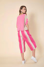 Pantaloni con fantasia a righe FUXIA IRONICA