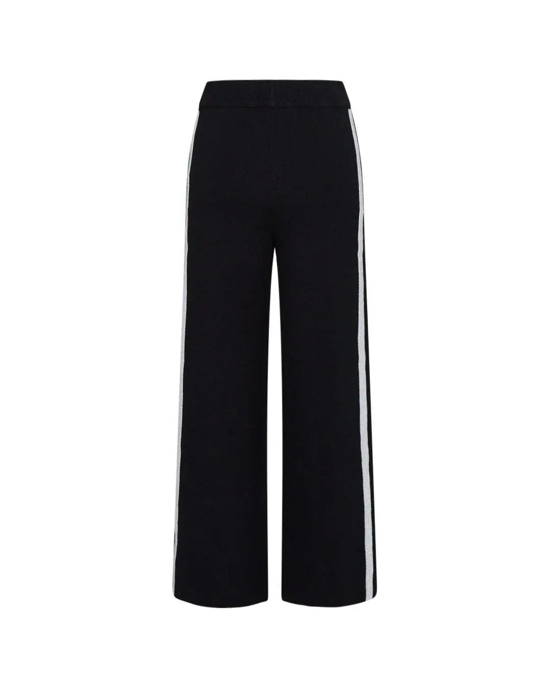 Pantaloni con righe laterali NERO-ARGENTO IRONICA