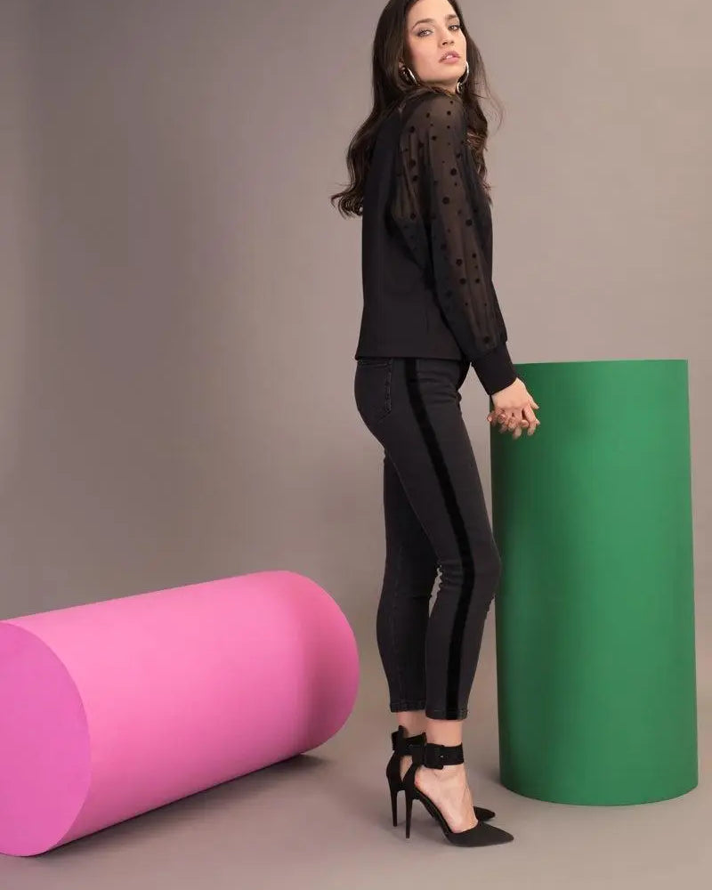 Pantaloni con striscia laterale NERO IRONICA 52