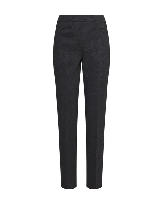 Pantaloni con vita elastica e pattina con bottone ANTRACITE DORABELLA