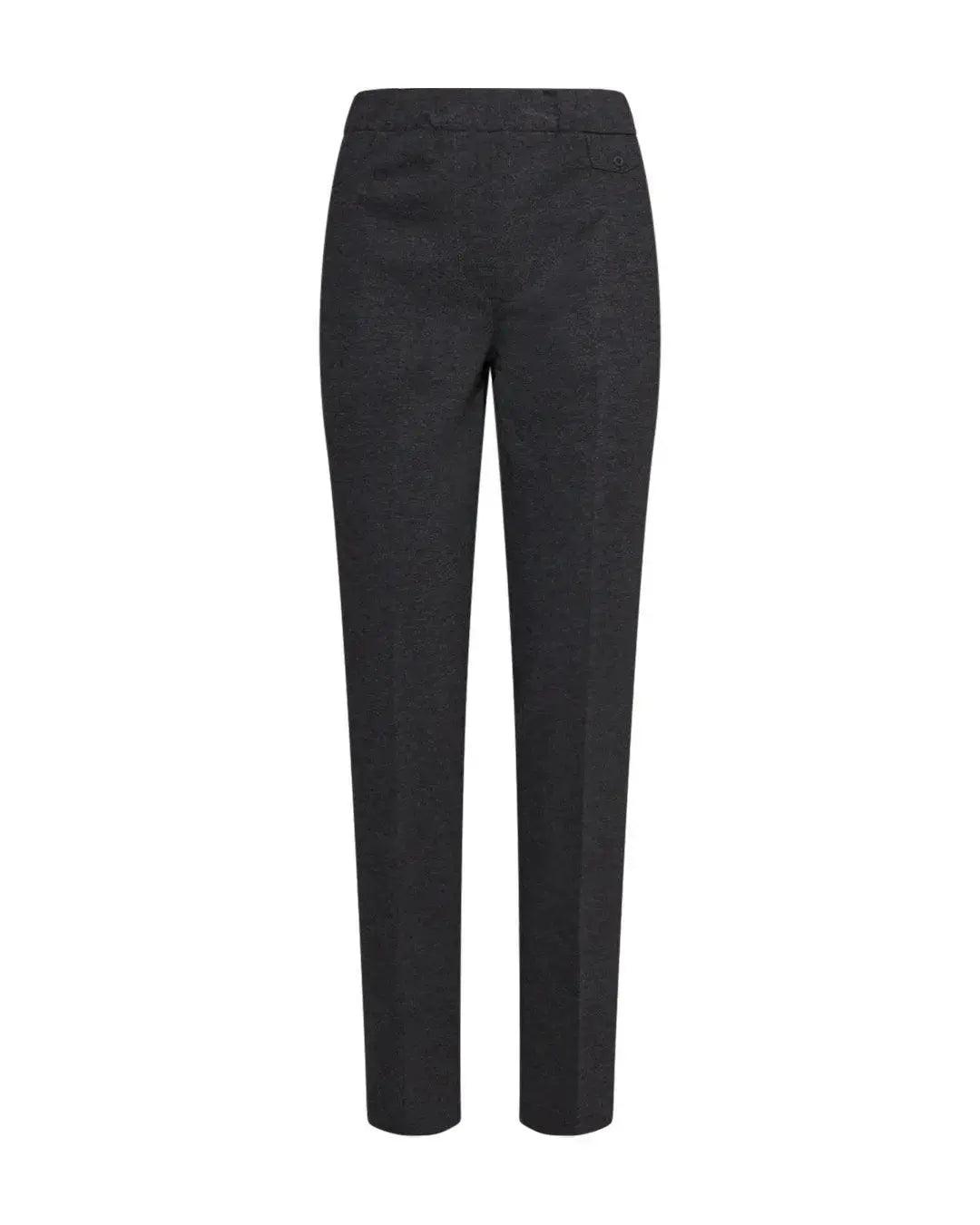 Pantaloni con vita elastica e pattina con bottone ANTRACITE DORABELLA