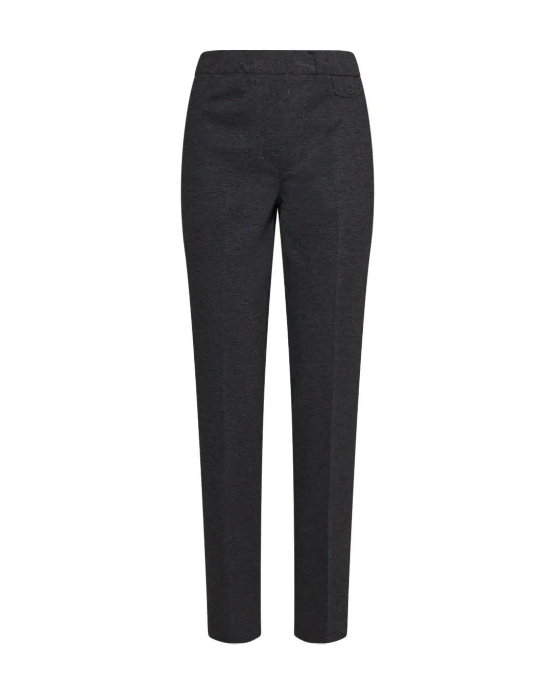 Pantaloni con vita elastica e pattina con bottone ANTRACITE DORABELLA