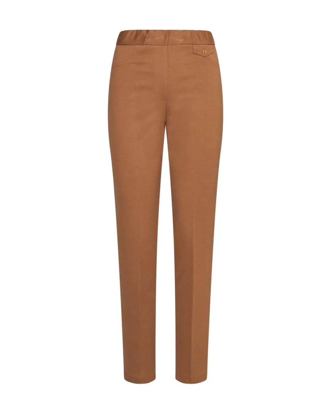 Pantaloni con vita elastica e pattina con bottone CAMMELLO DORABELLA