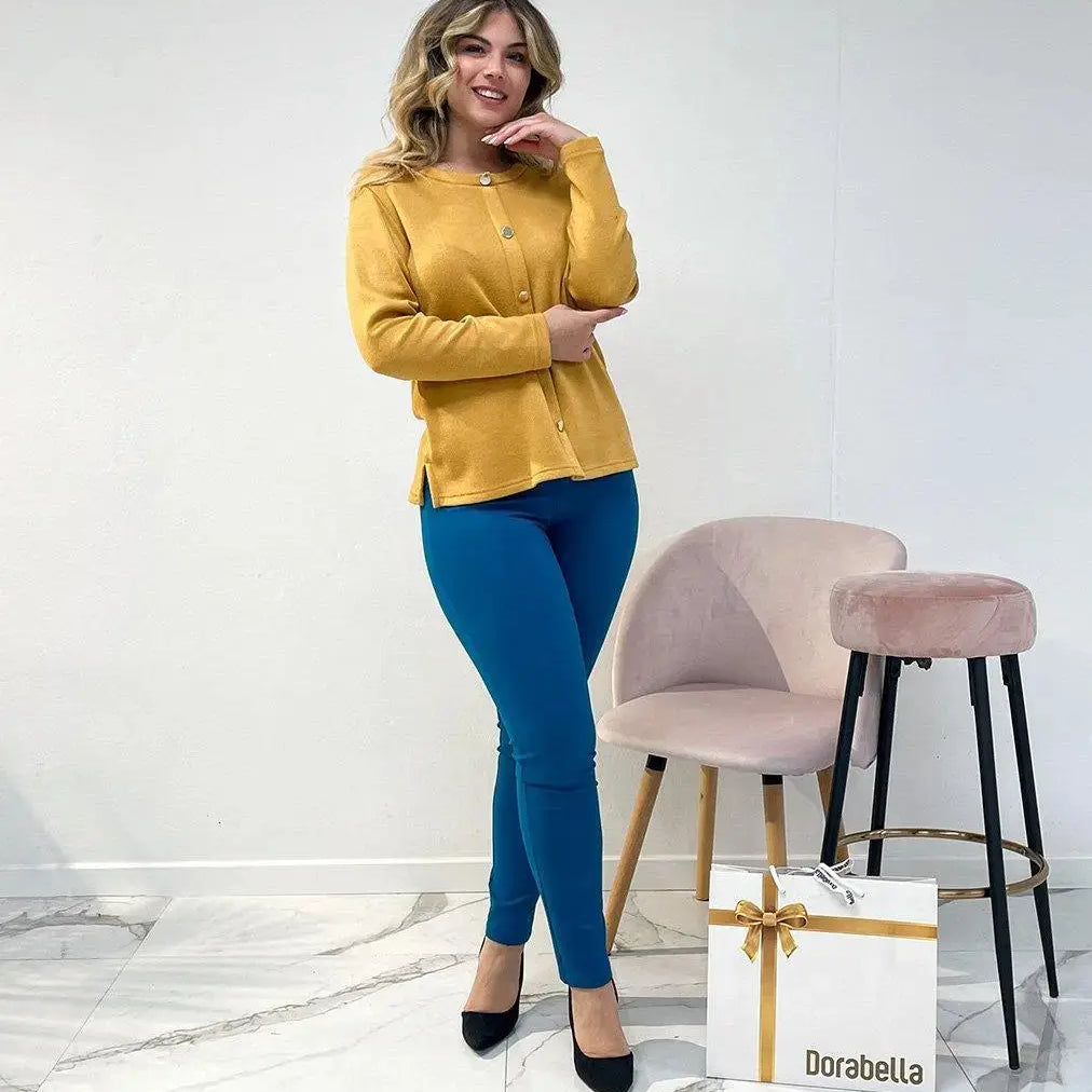 Pantaloni con vita elastica e pattina con bottone OTTANIO DORABELLA 54