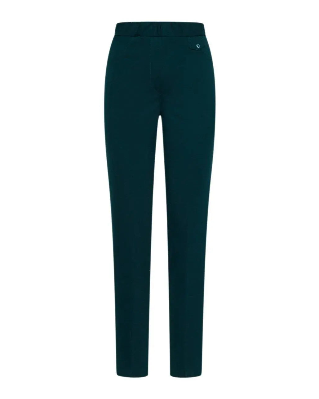 Pantaloni con vita elastica e pattina con bottone VERDE DORABELLA 54