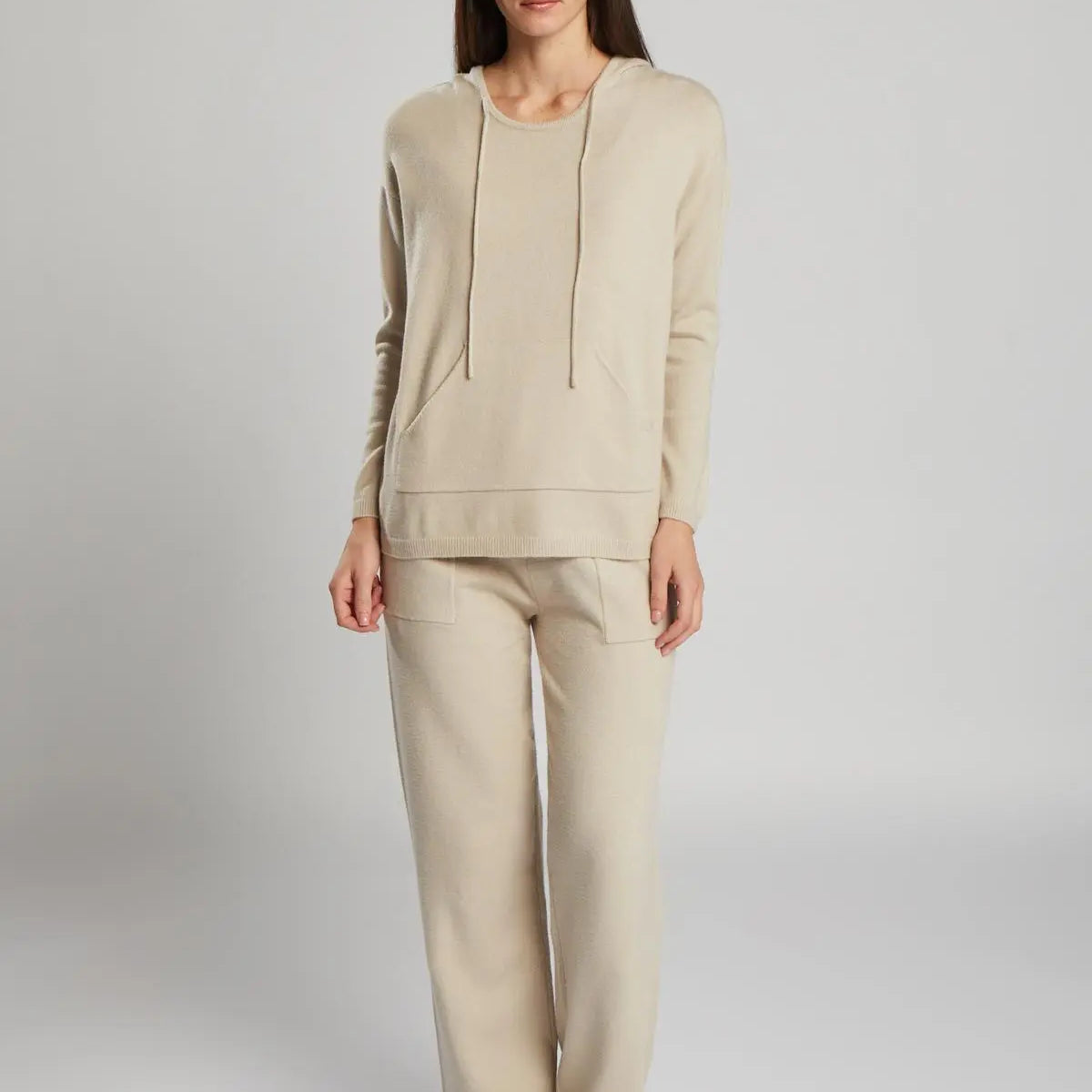 Pantaloni dritti in maglia BEIGE IRONICA L