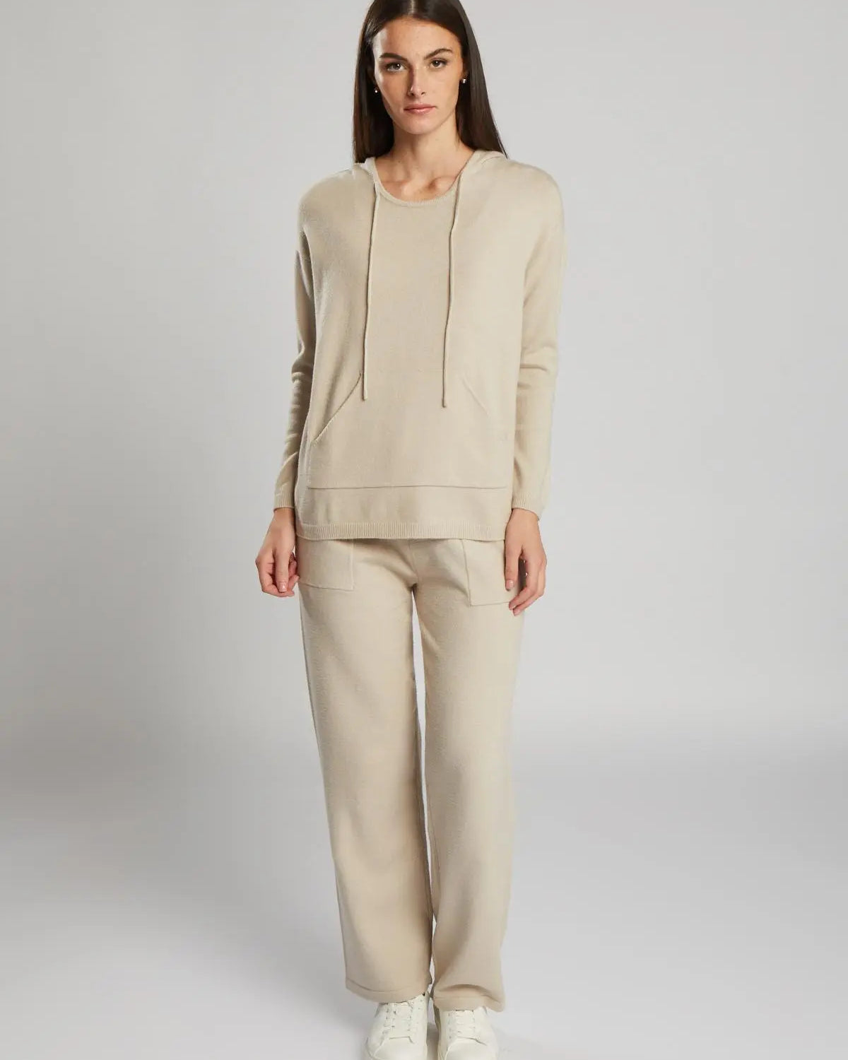 Pantaloni dritti in maglia BEIGE IRONICA L