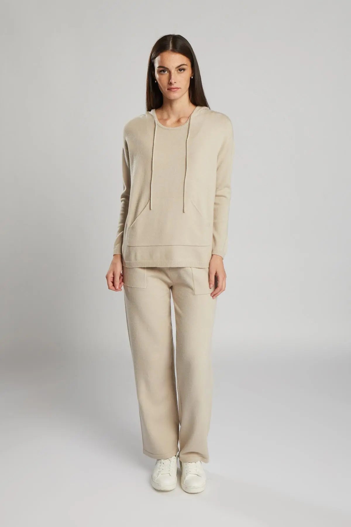 Pantaloni dritti in maglia BEIGE IRONICA L