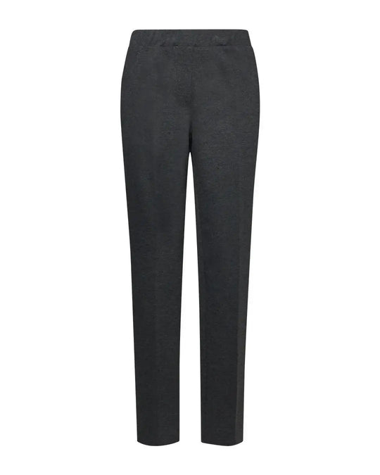 Pantaloni slim fit con vita elastica e dettaglio frontale di piega di stiro ANTRACITE DORABELLA PIU'