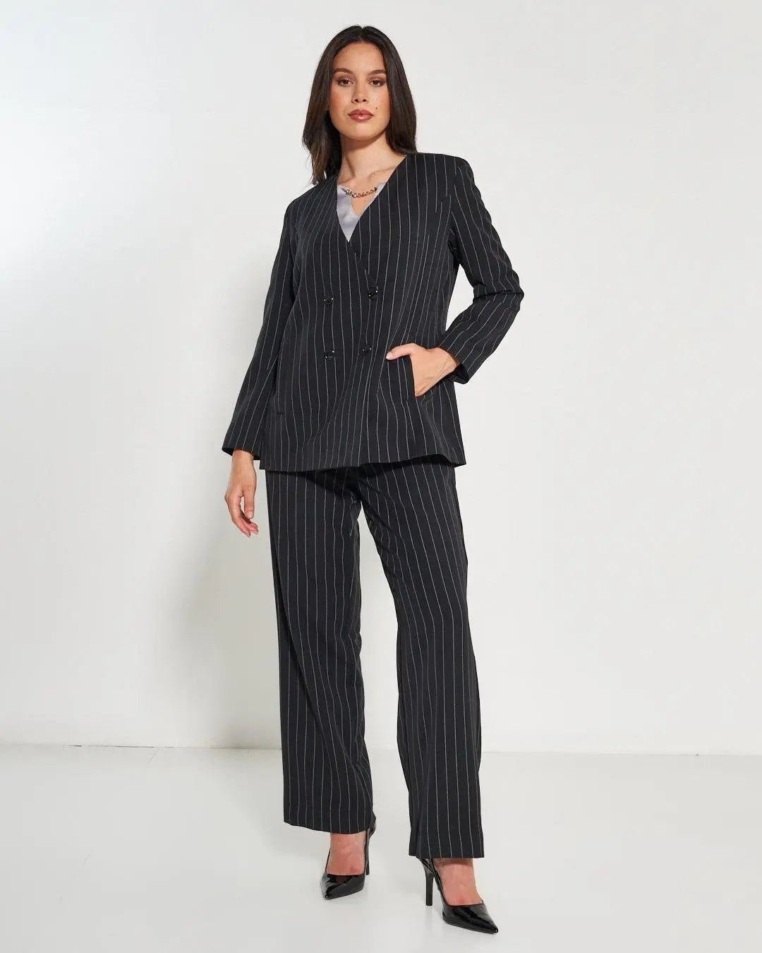 Pantapalazzo gessato NERO DORABELLA