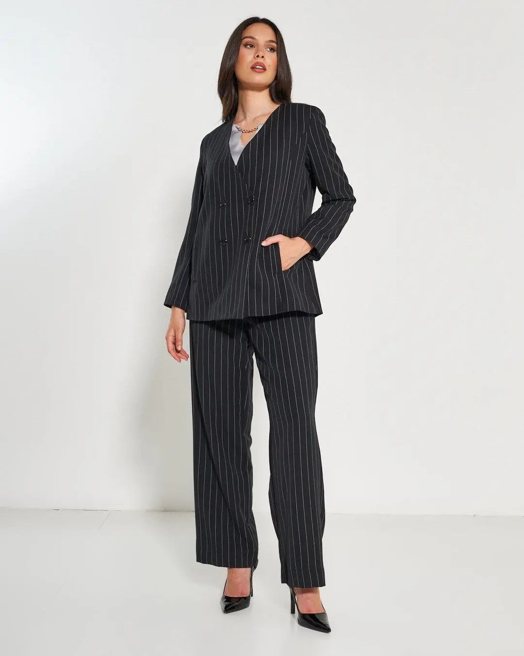 Pantapalazzo gessato NERO DORABELLA