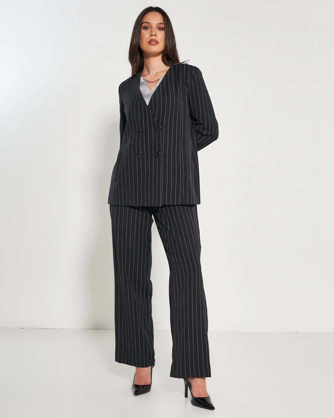 Pantapalazzo gessato NERO DORABELLA