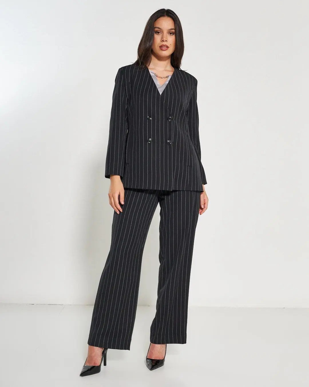 Pantapalazzo gessato NERO DORABELLA