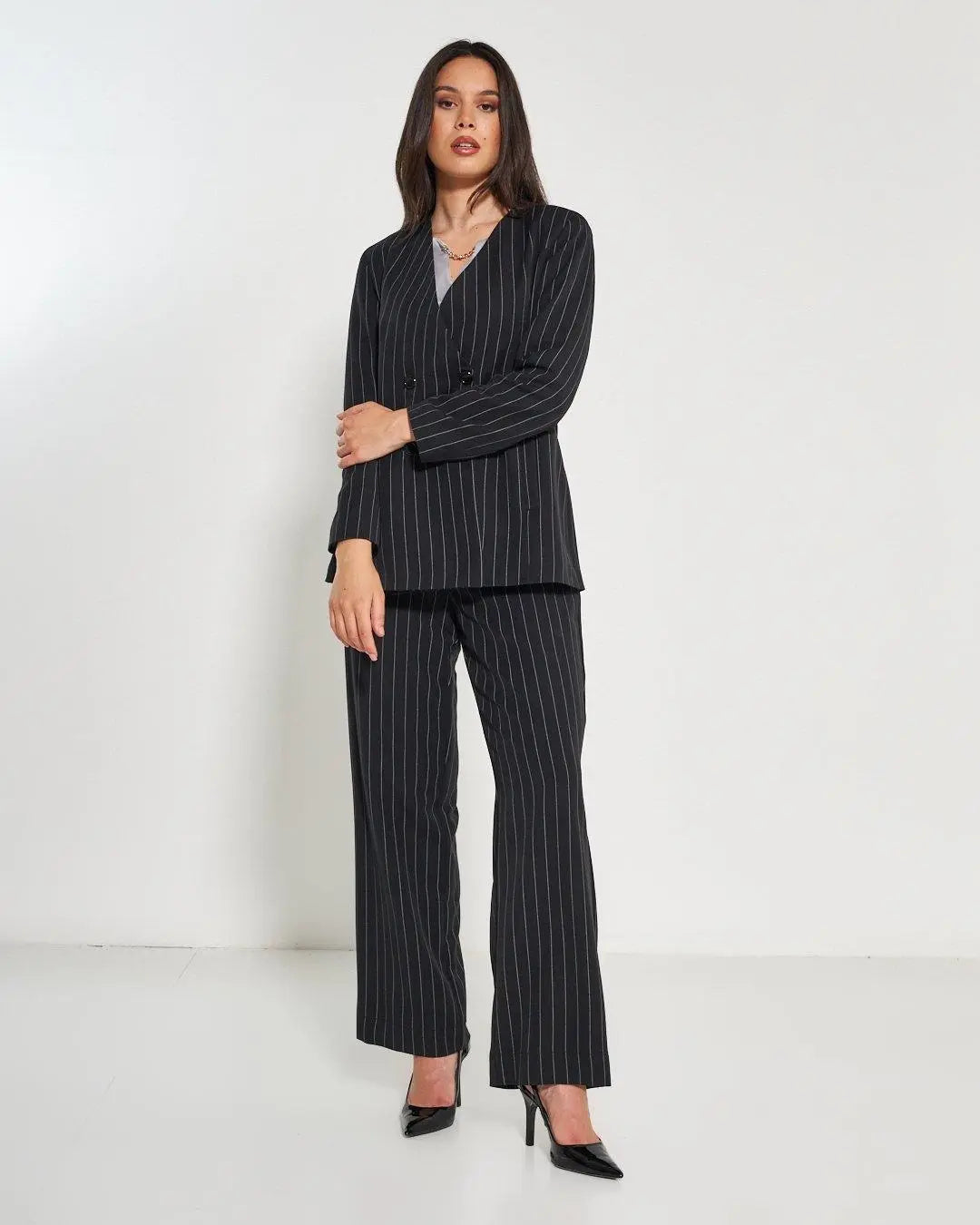 Pantapalazzo gessato NERO DORABELLA