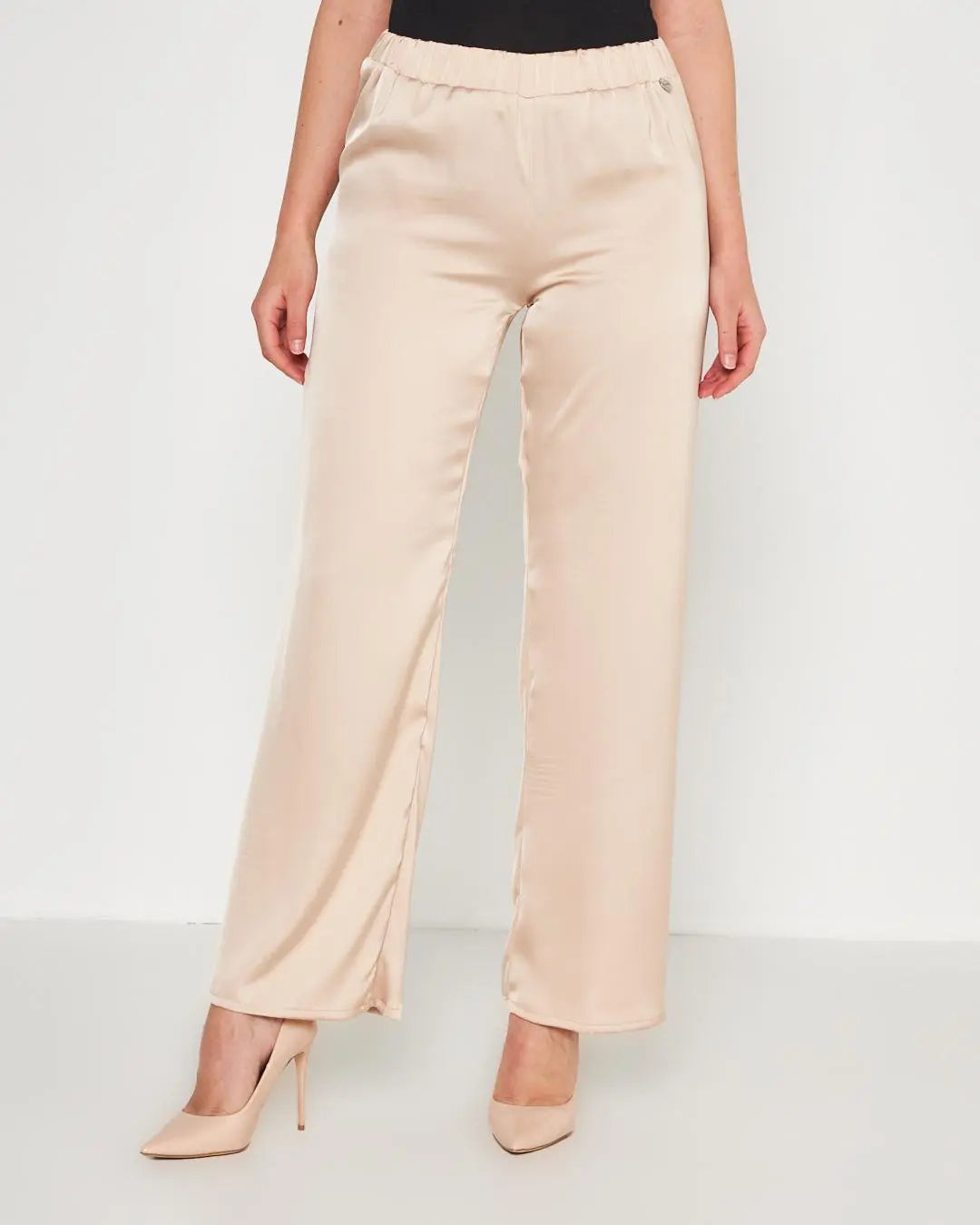 Pantapalazzo raso CHAMPAGNE DORABELLA COUTURE XXL