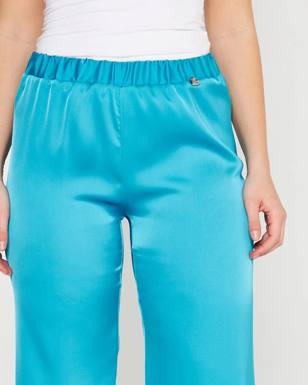 Pantapalazzo raso TURCHESE DORABELLA COUTURE