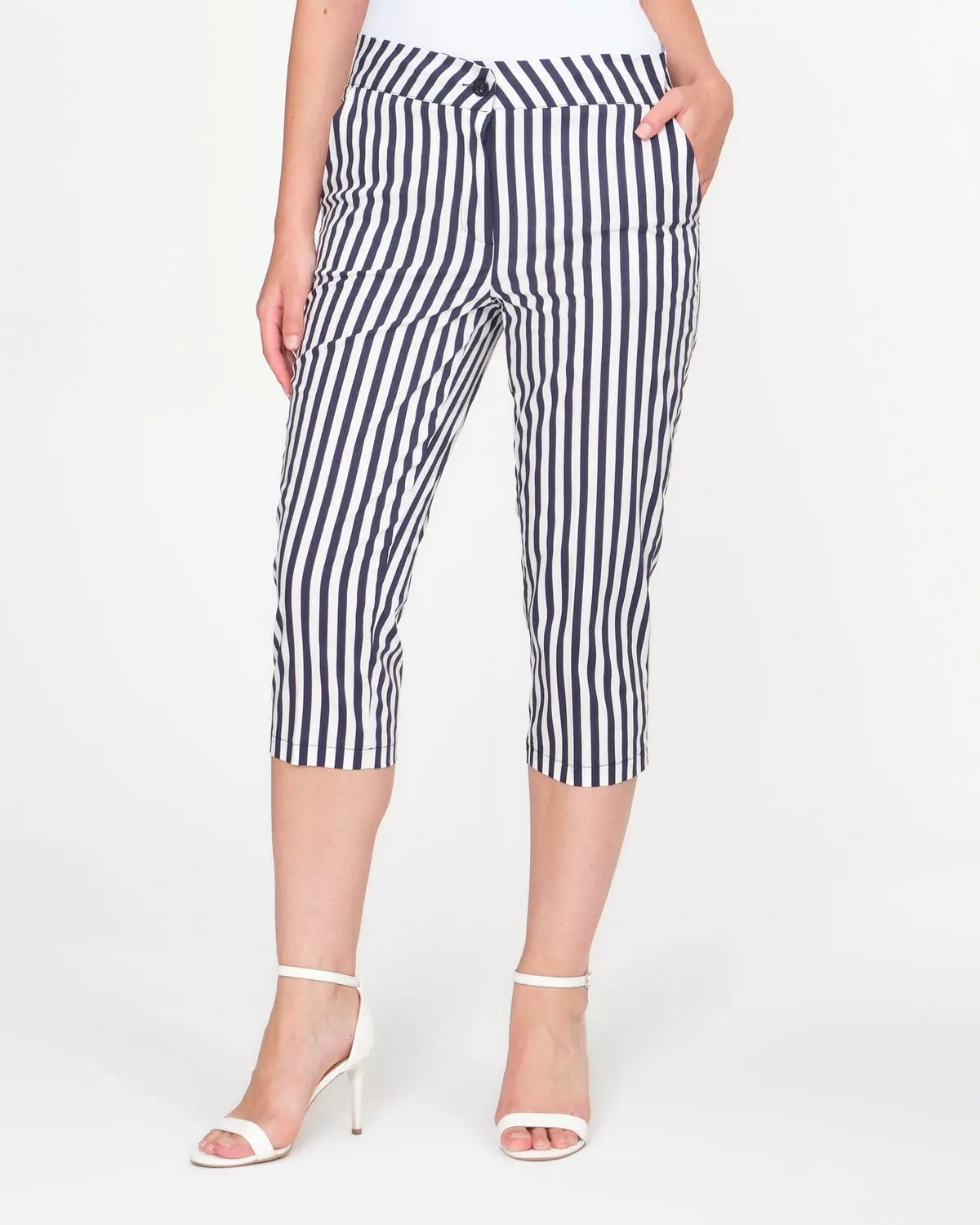 Pinocchietto righe in cotone BLU DORABELLA