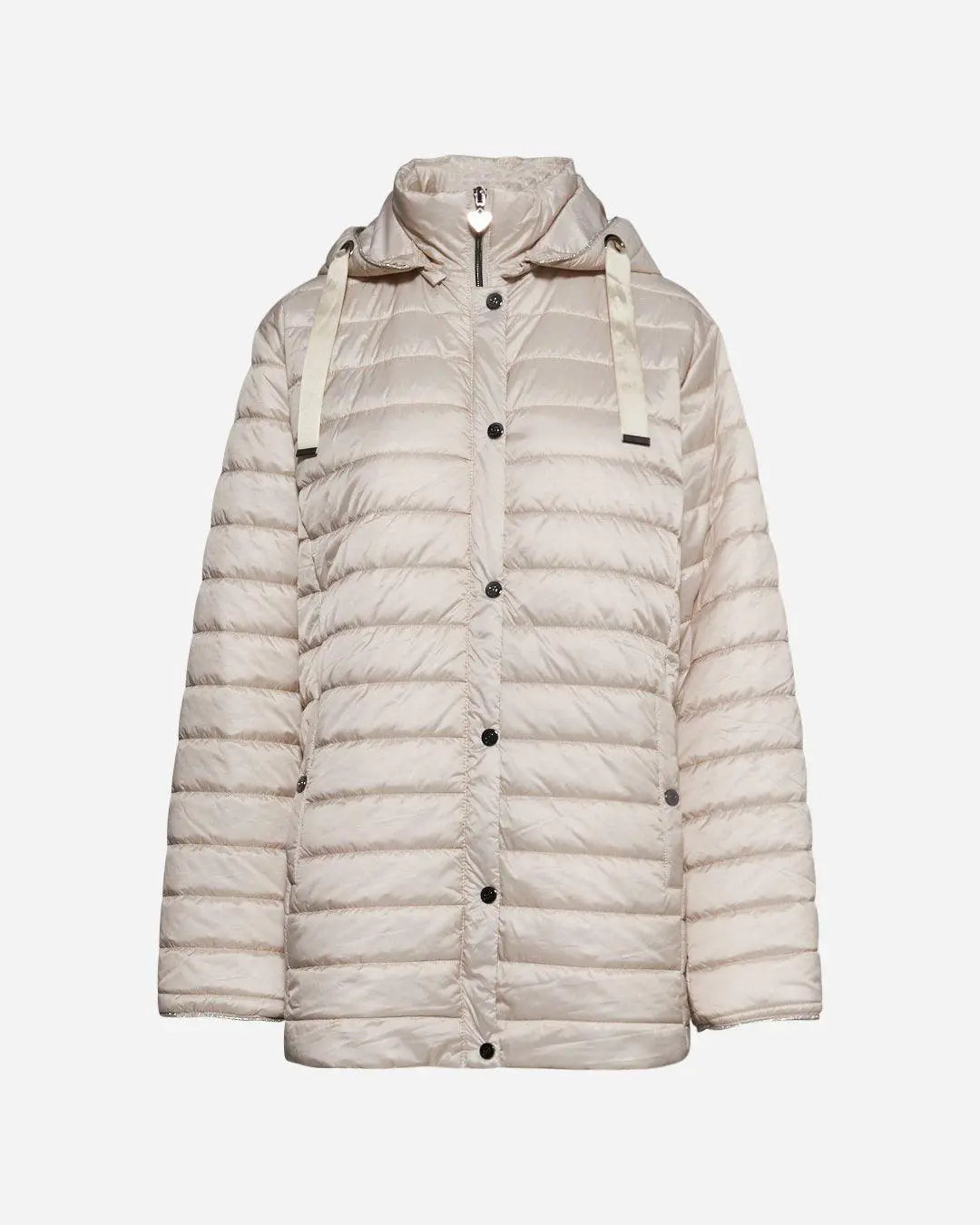 Piumino con cappuccio, zip e bottoni AVORIO DORABELLA EASY PIÙ