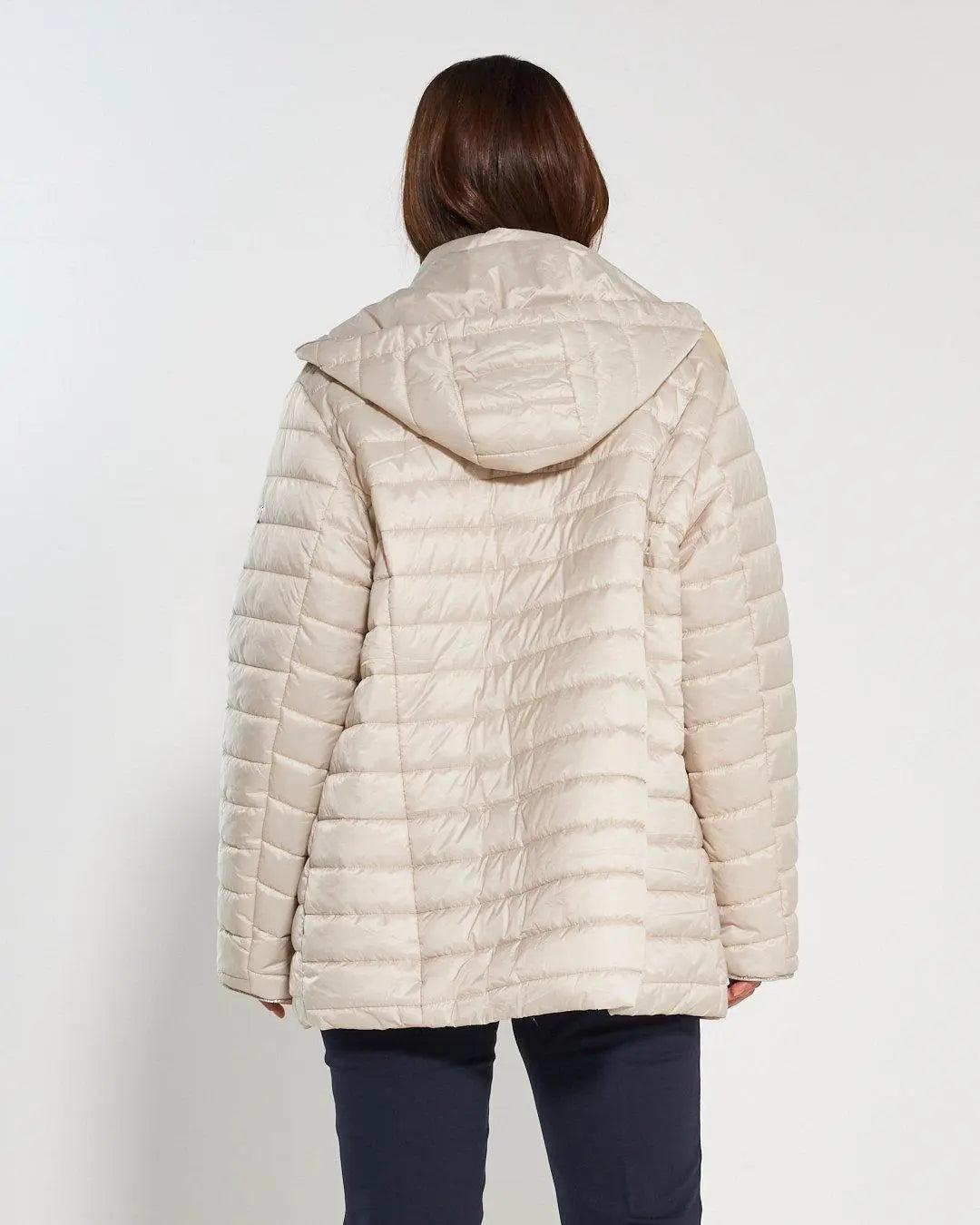 Piumino con cappuccio, zip e bottoni AVORIO DORABELLA EASY PIÙ