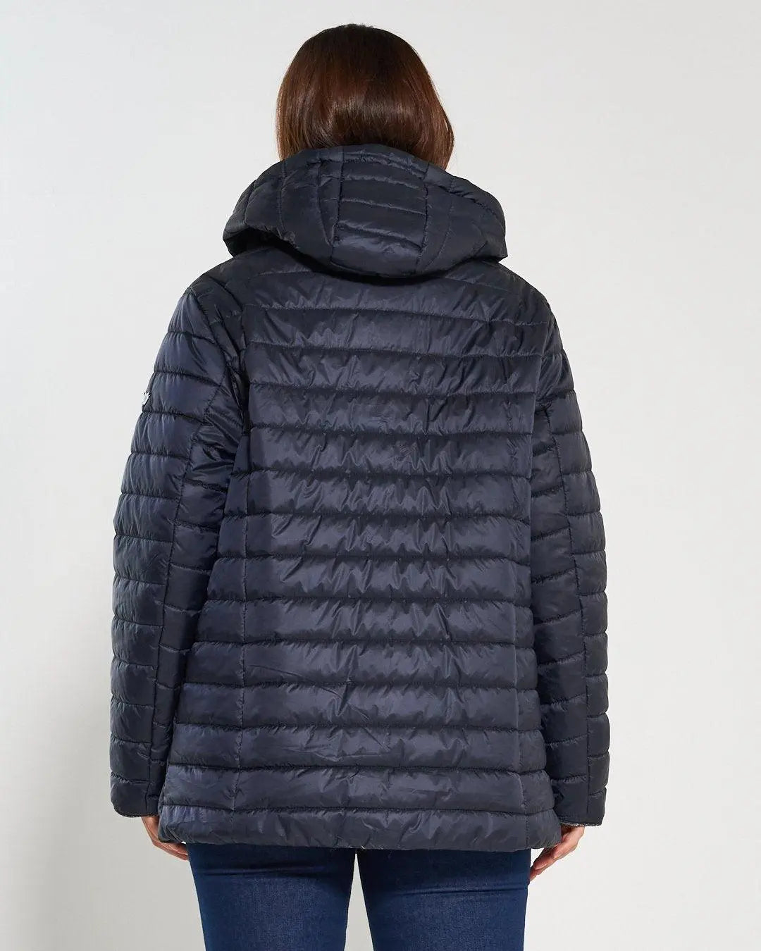 Piumino con cappuccio, zip e bottoni BLU DORABELLA EASY PIÙ