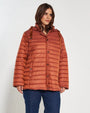 Piumino con cappuccio, zip e bottoni CANNELLA DORABELLA EASY PIÙ