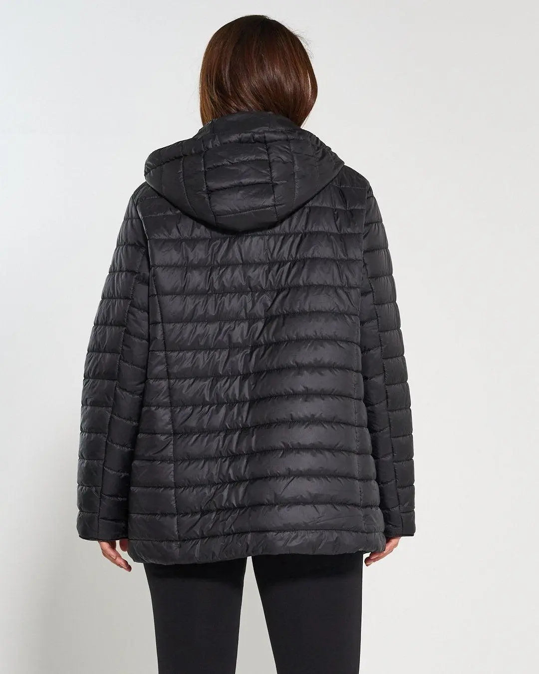 Piumino con cappuccio, zip e bottoni NERO DORABELLA EASY PIÙ