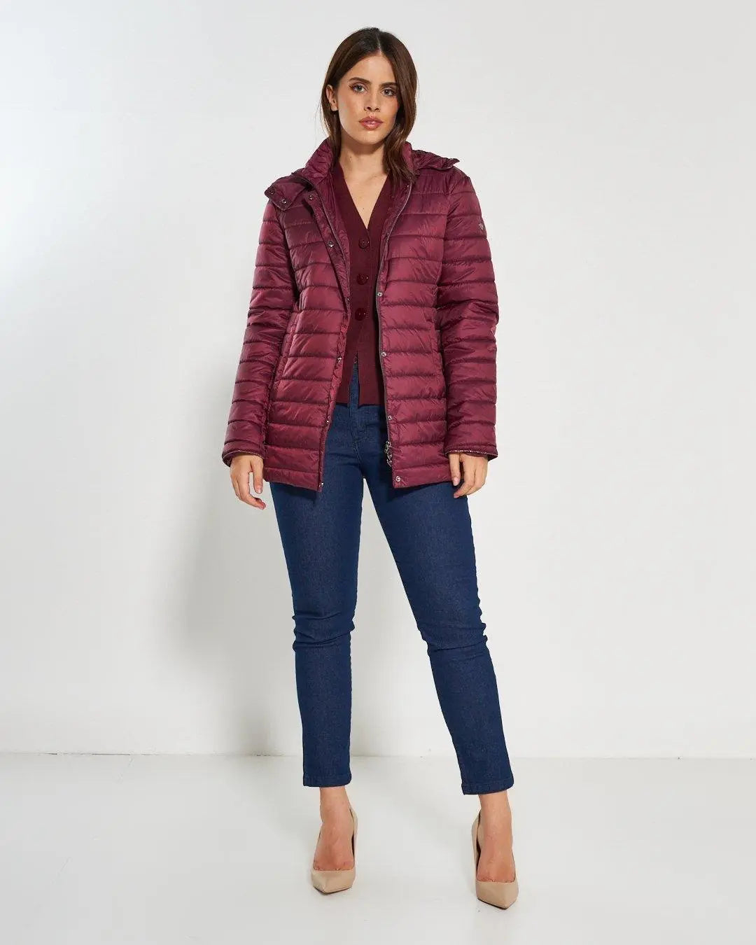 Piumino leggero in nylon trapuntato con cappuccio AMARENA DORABELLA EASY