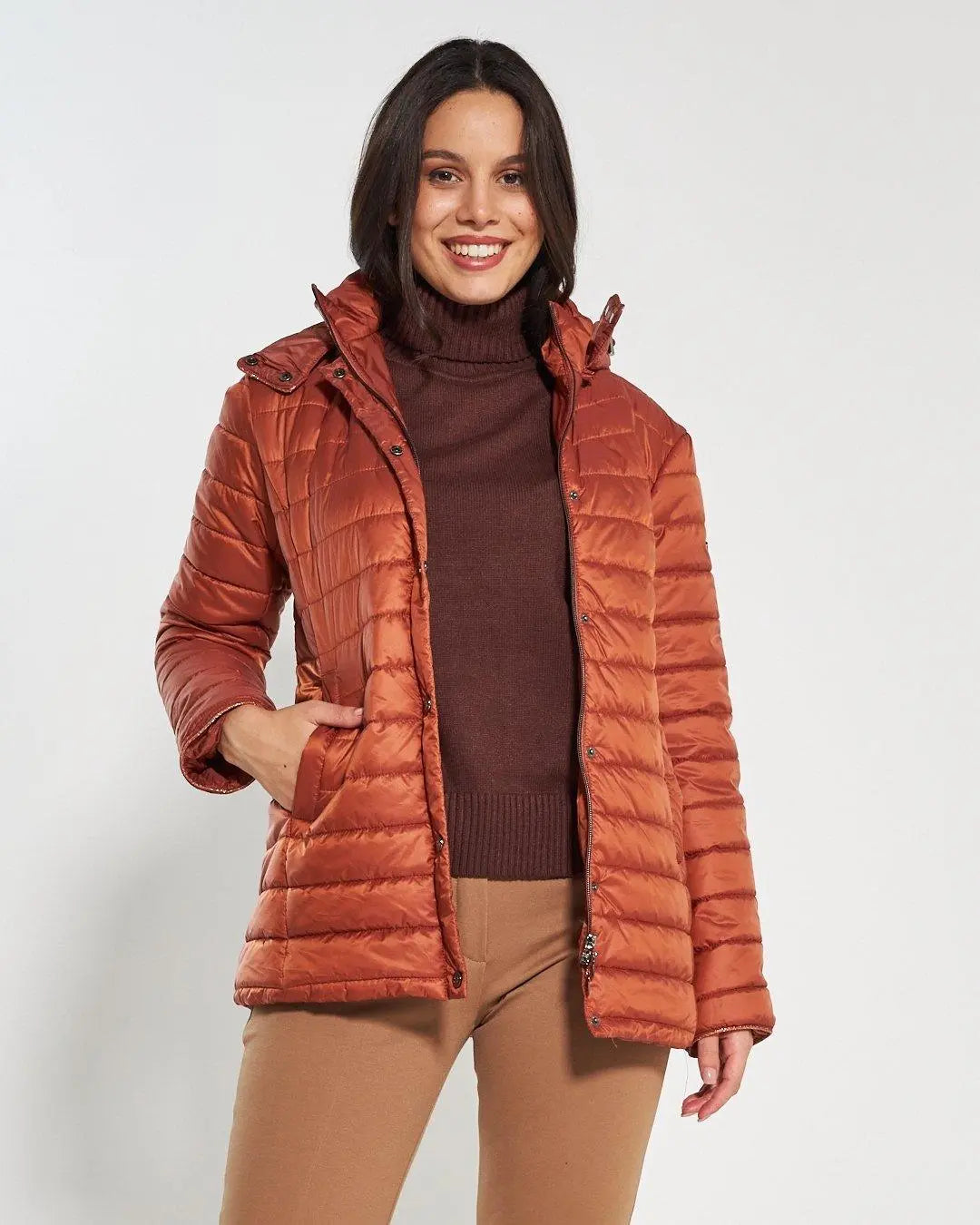 Piumino Donna Cannella Piumini Cannella Piumino Leggero Rosso