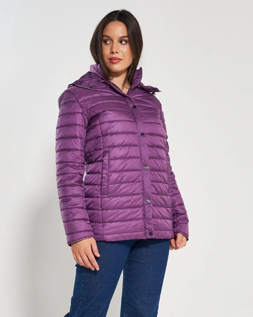 Piumino leggero in nylon trapuntato con cappuccio LAVANDA DORABELLA EASY