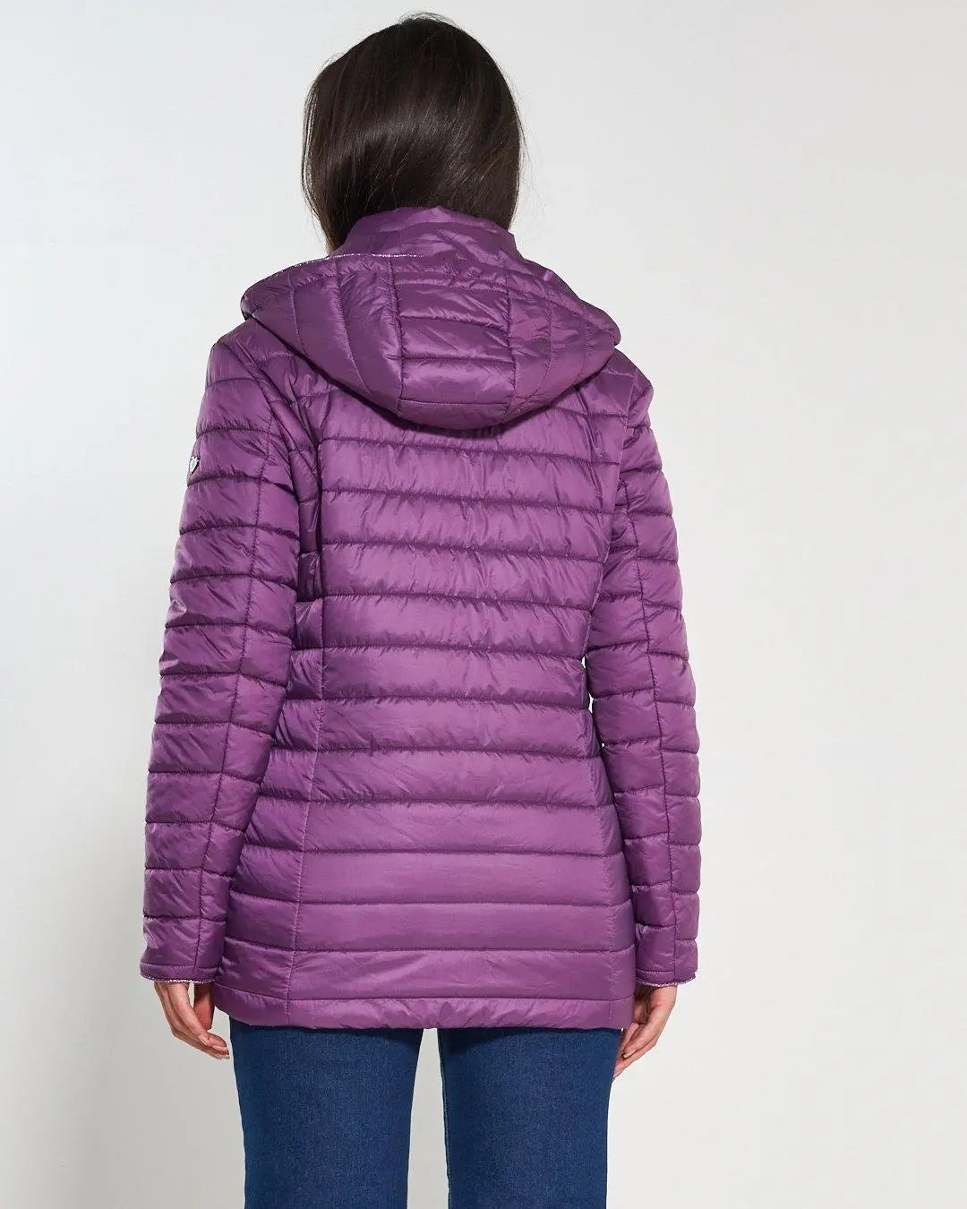 Piumino leggero in nylon trapuntato con cappuccio LAVANDA DORABELLA EASY