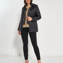 Piumino leggero in nylon trapuntato con cappuccio NERO DORABELLA EASY