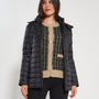 Piumino leggero in nylon trapuntato con cappuccio NERO DORABELLA EASY