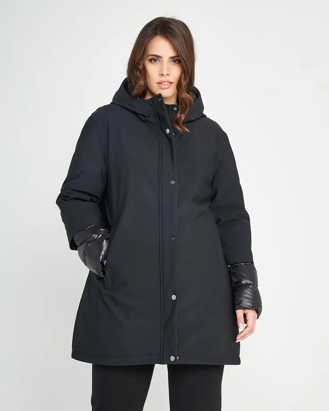 Piumino modello parka NERO DORABELLA PIU'