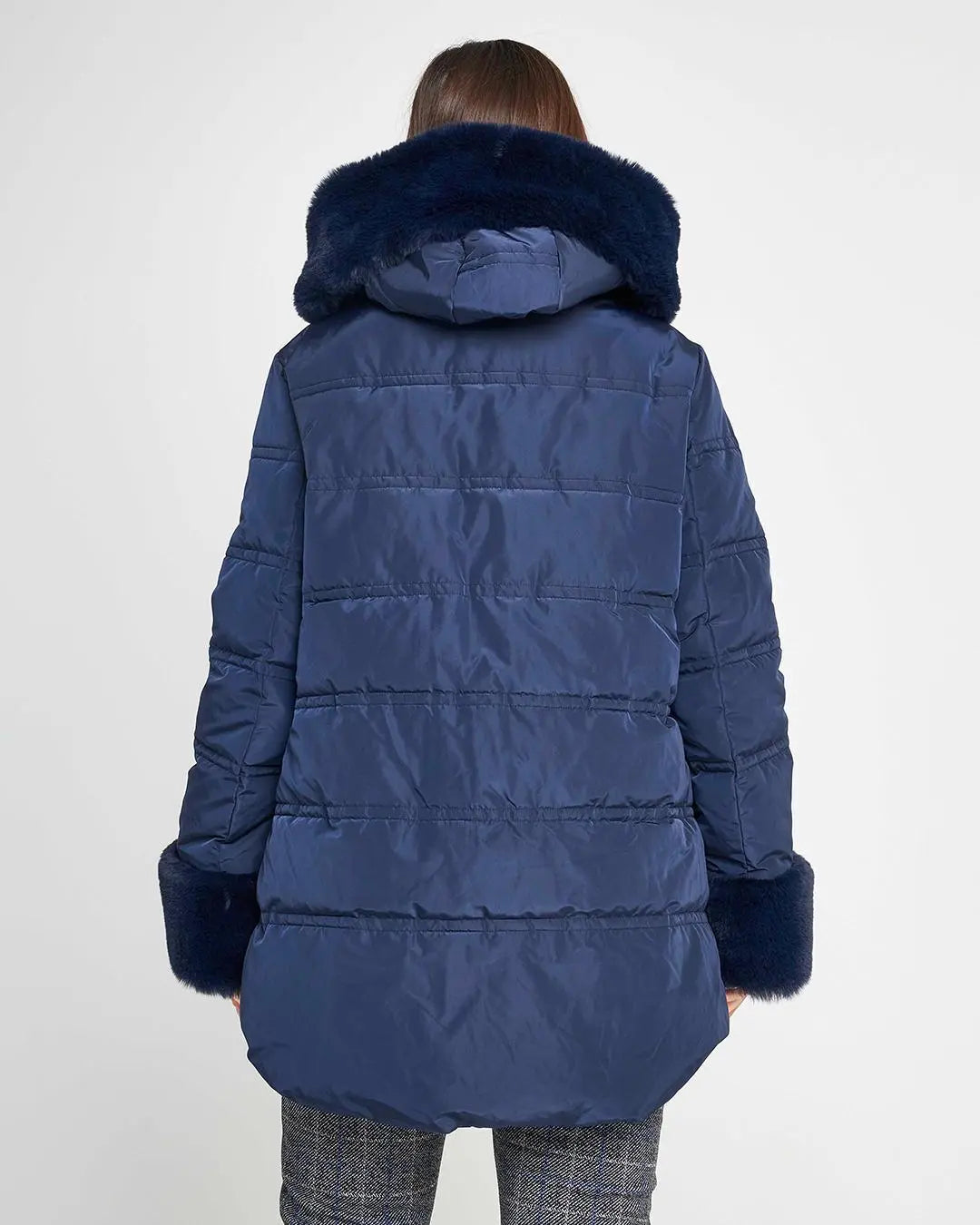 Piumino pelliccia LIGHT BLUE DORABELLA PIU'