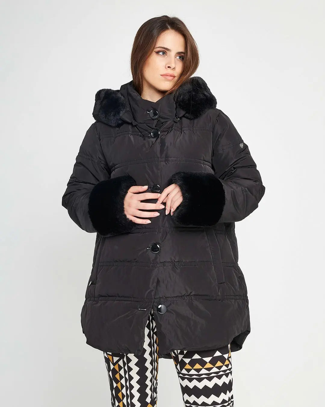 Piumino pelliccia NERO DORABELLA PIU'