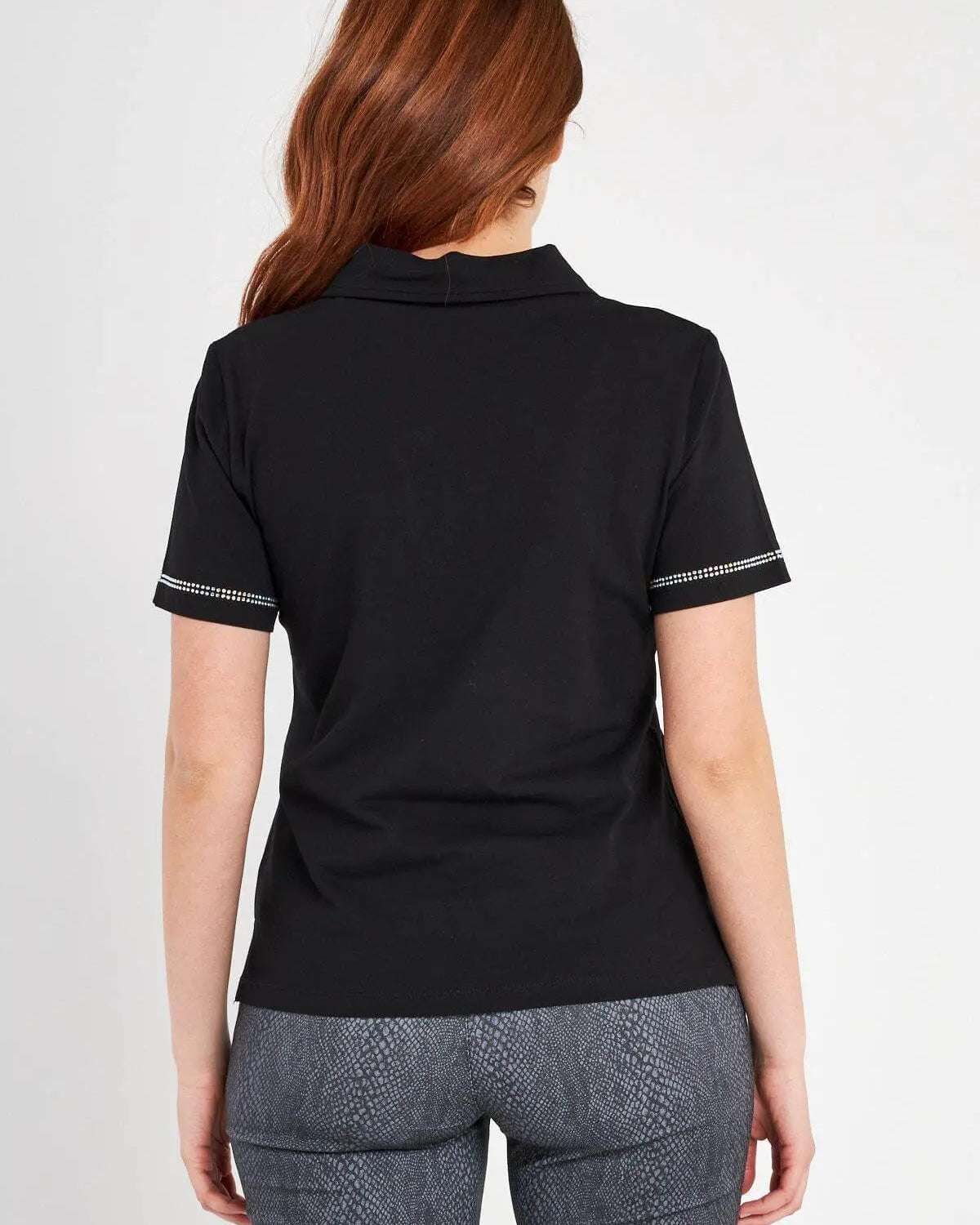 Polo con strass BLACK DORABELLA