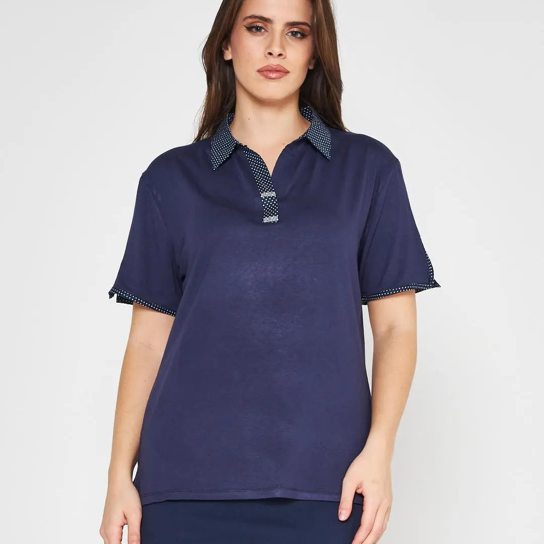 Polo pois Blu DORABELLA PIU' XXXL