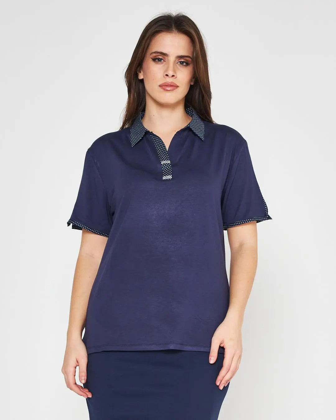 Polo pois Blu DORABELLA PIU' XXXL