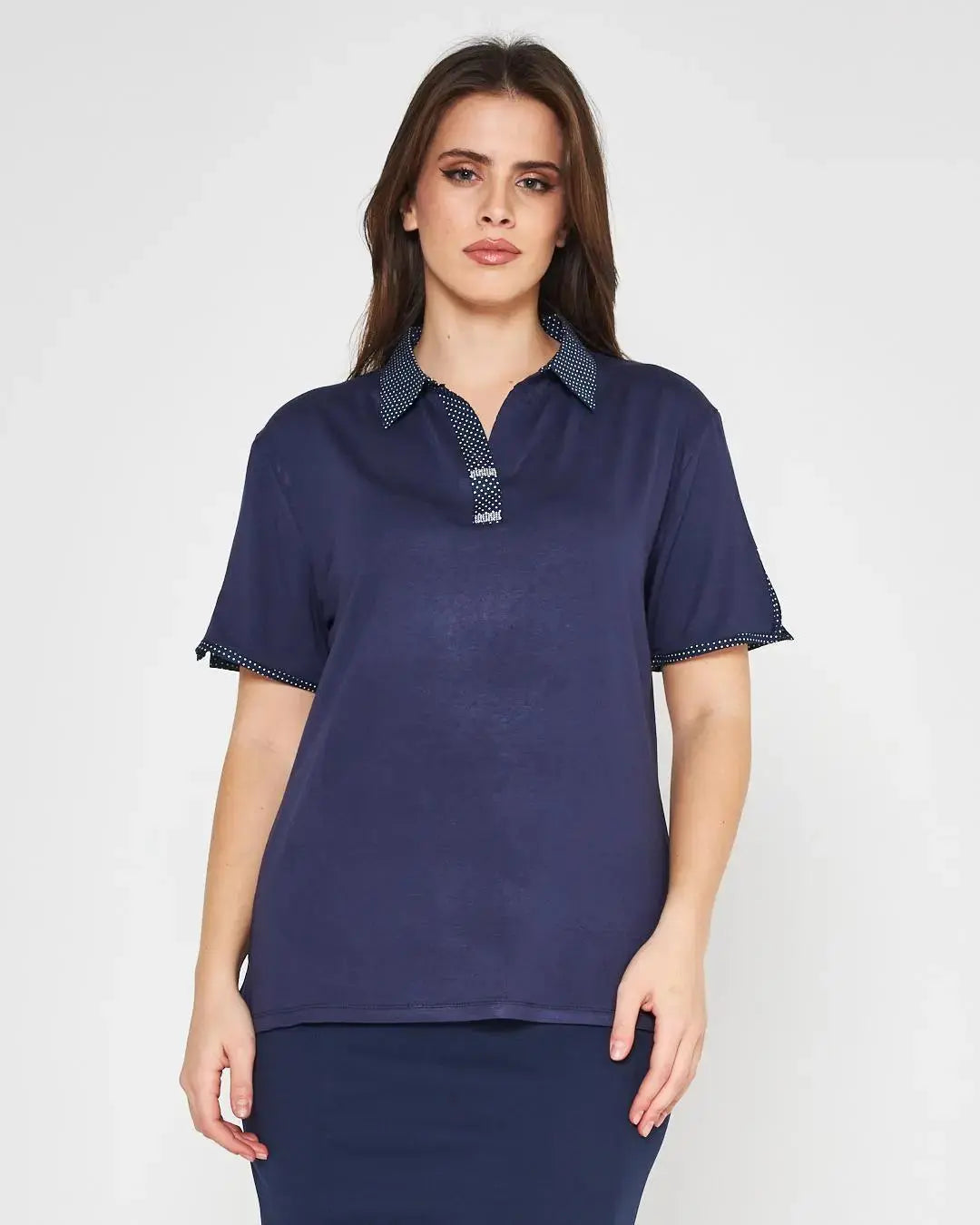 Polo pois Blu DORABELLA PIU' XXXL