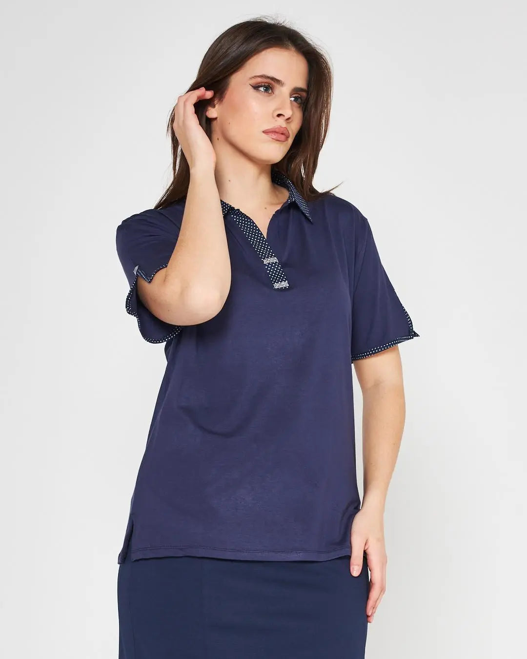 Polo pois Blu DORABELLA PIU'