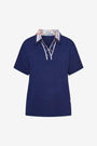 Polo profili floreali BLUE NAVY DORABELLA PIU' XL