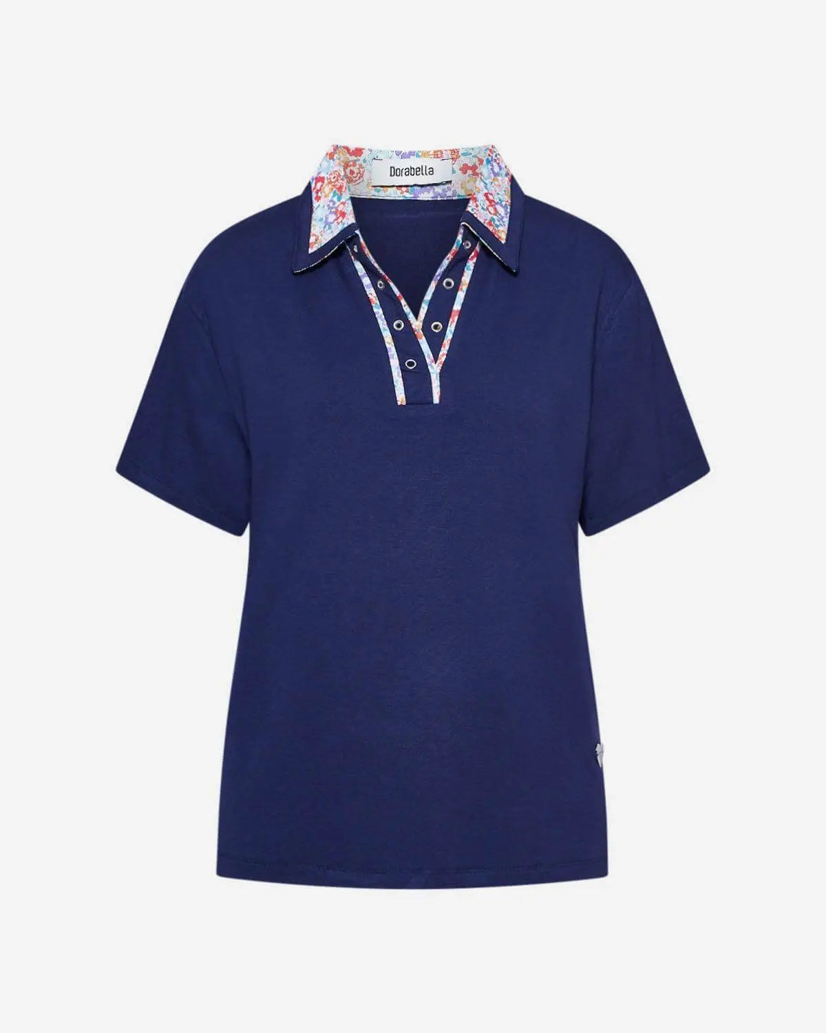 Polo profili floreali BLUE NAVY DORABELLA PIU'