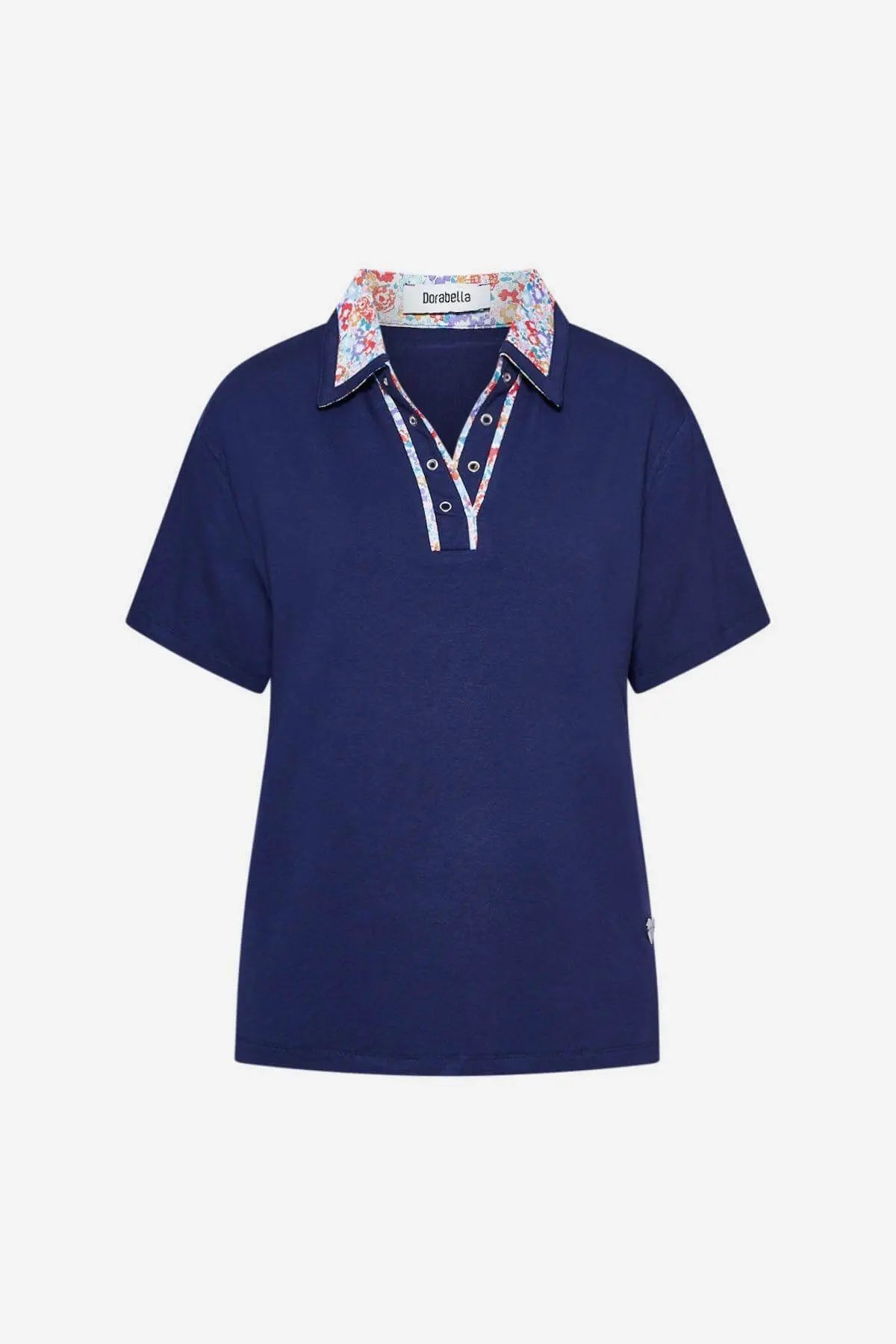 Polo profili floreali BLUE NAVY DORABELLA PIU'