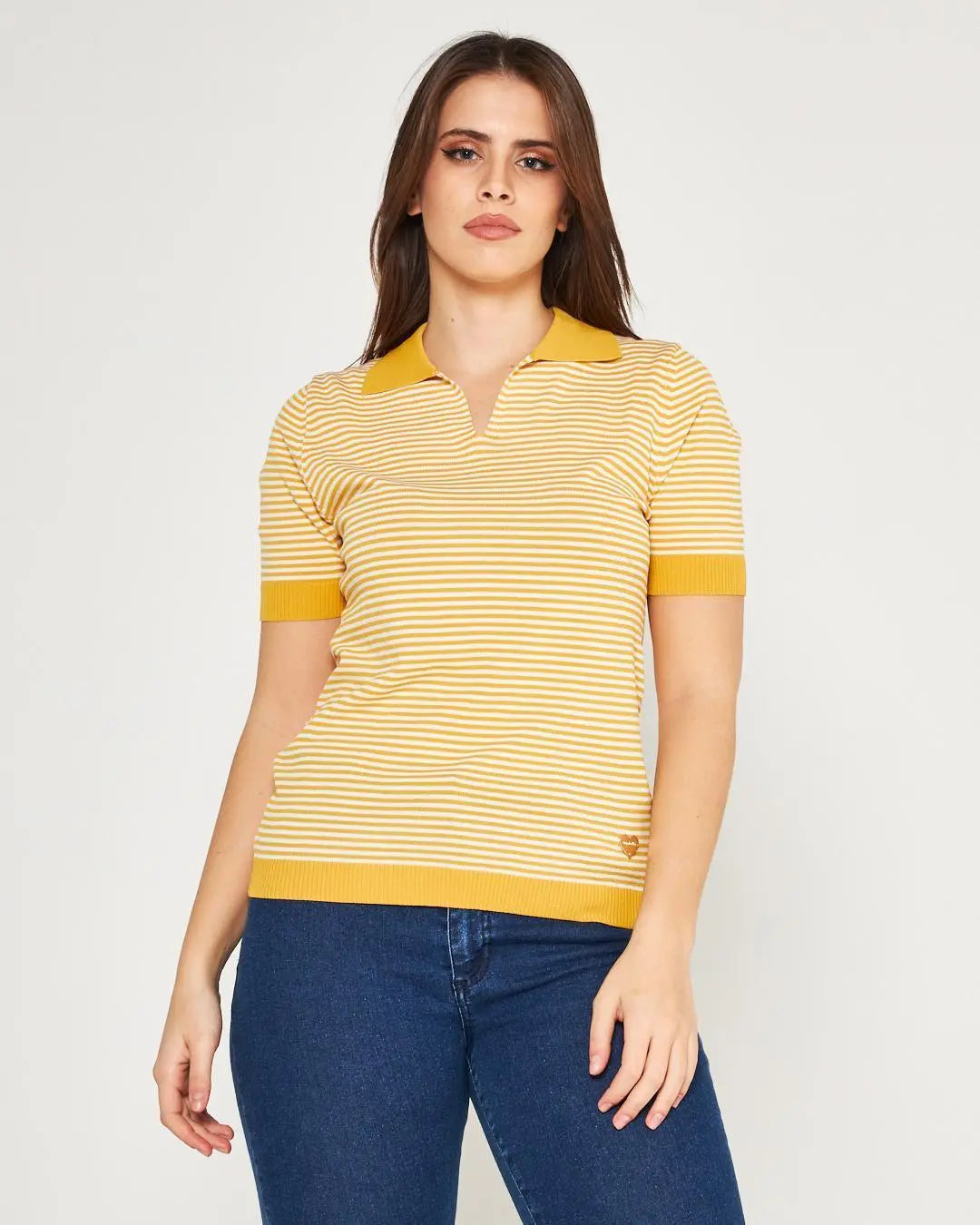 Polo righe MOSTARDA DORABELLA XL