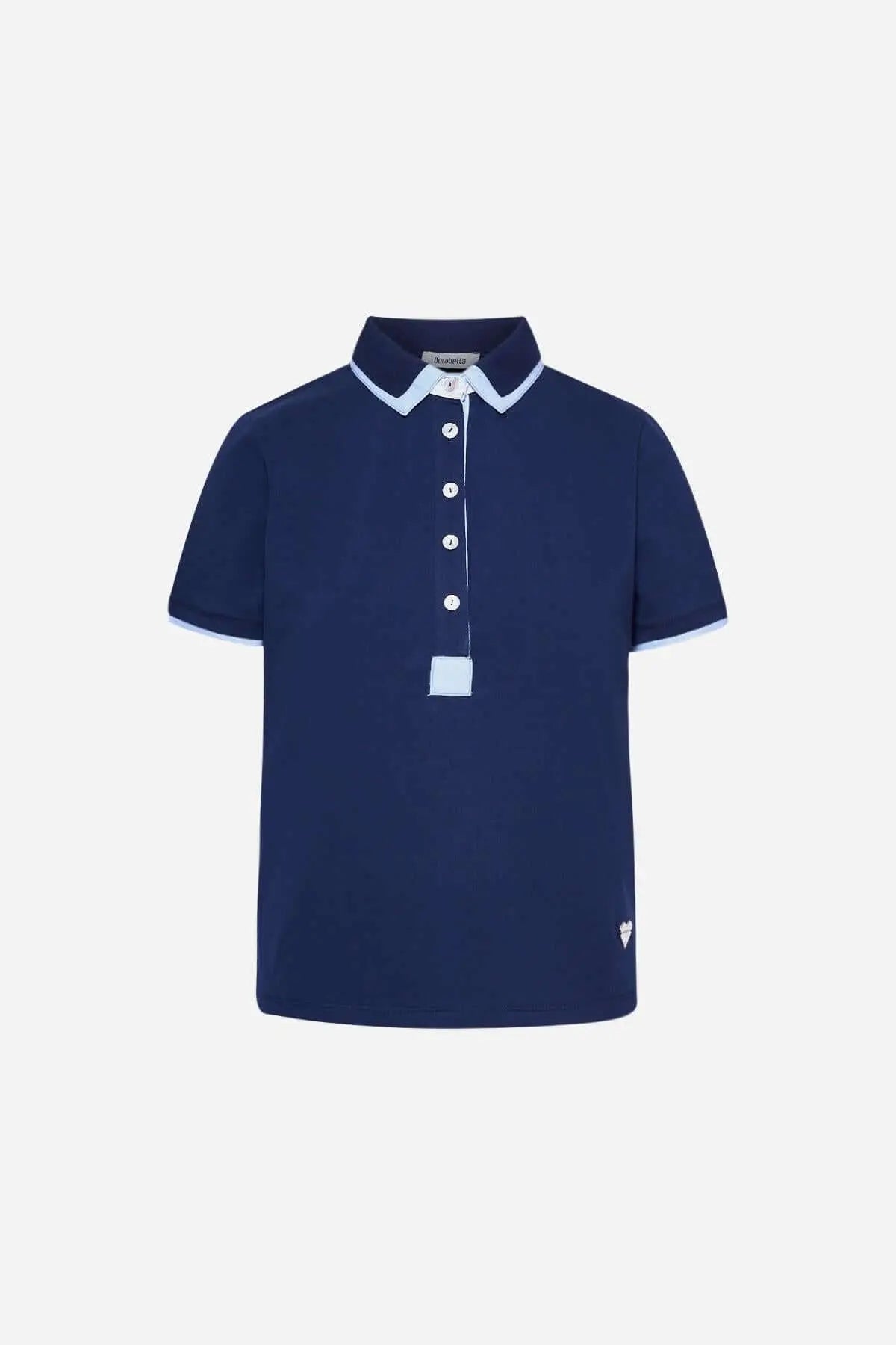 Polo scollo V BLUE NAVY DORABELLA