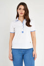 Polo scollo V WHITE DORABELLA