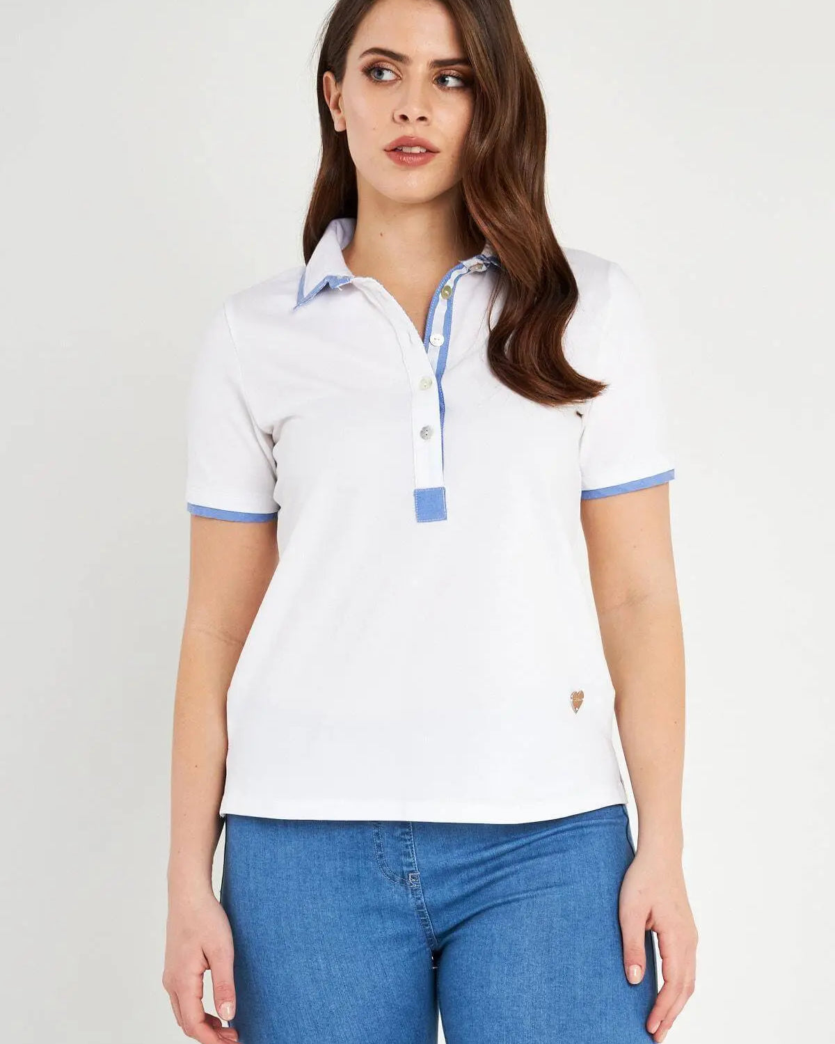 Polo scollo V WHITE DORABELLA