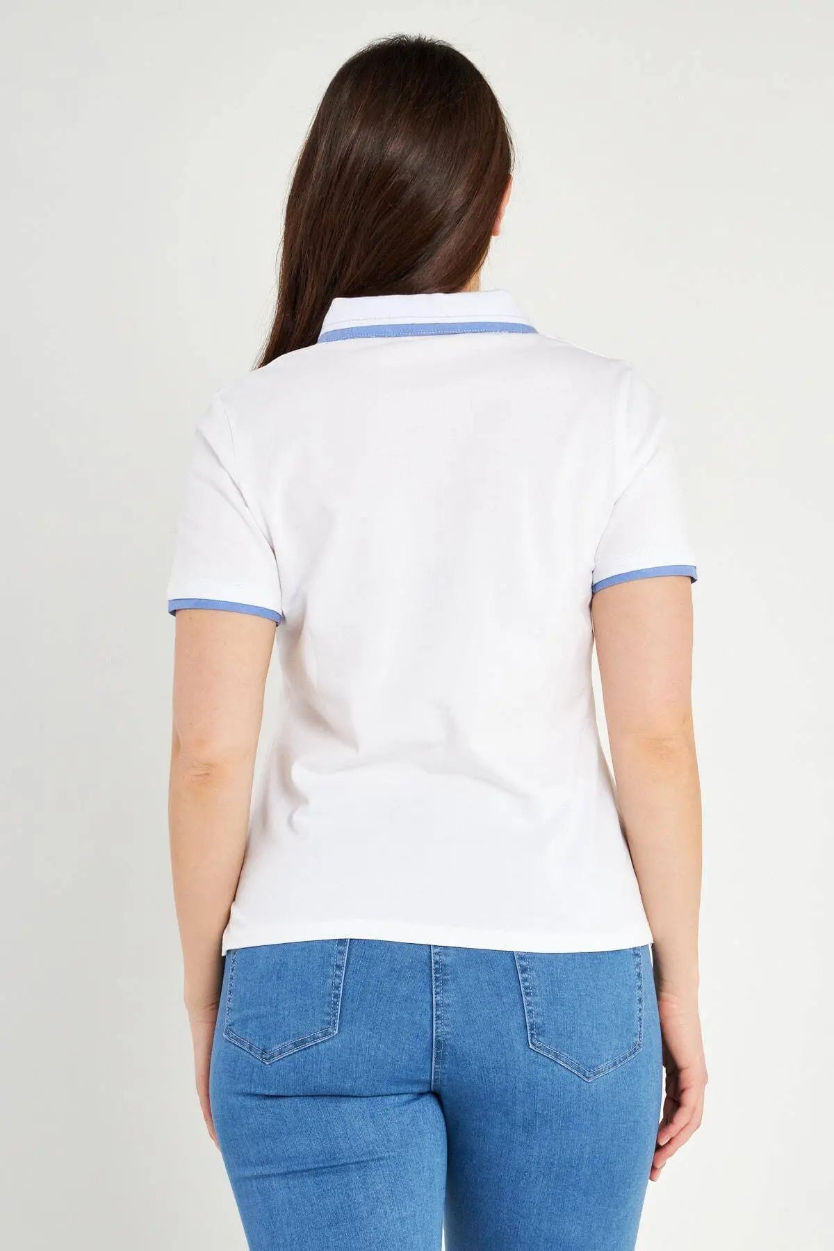 Polo scollo V WHITE DORABELLA
