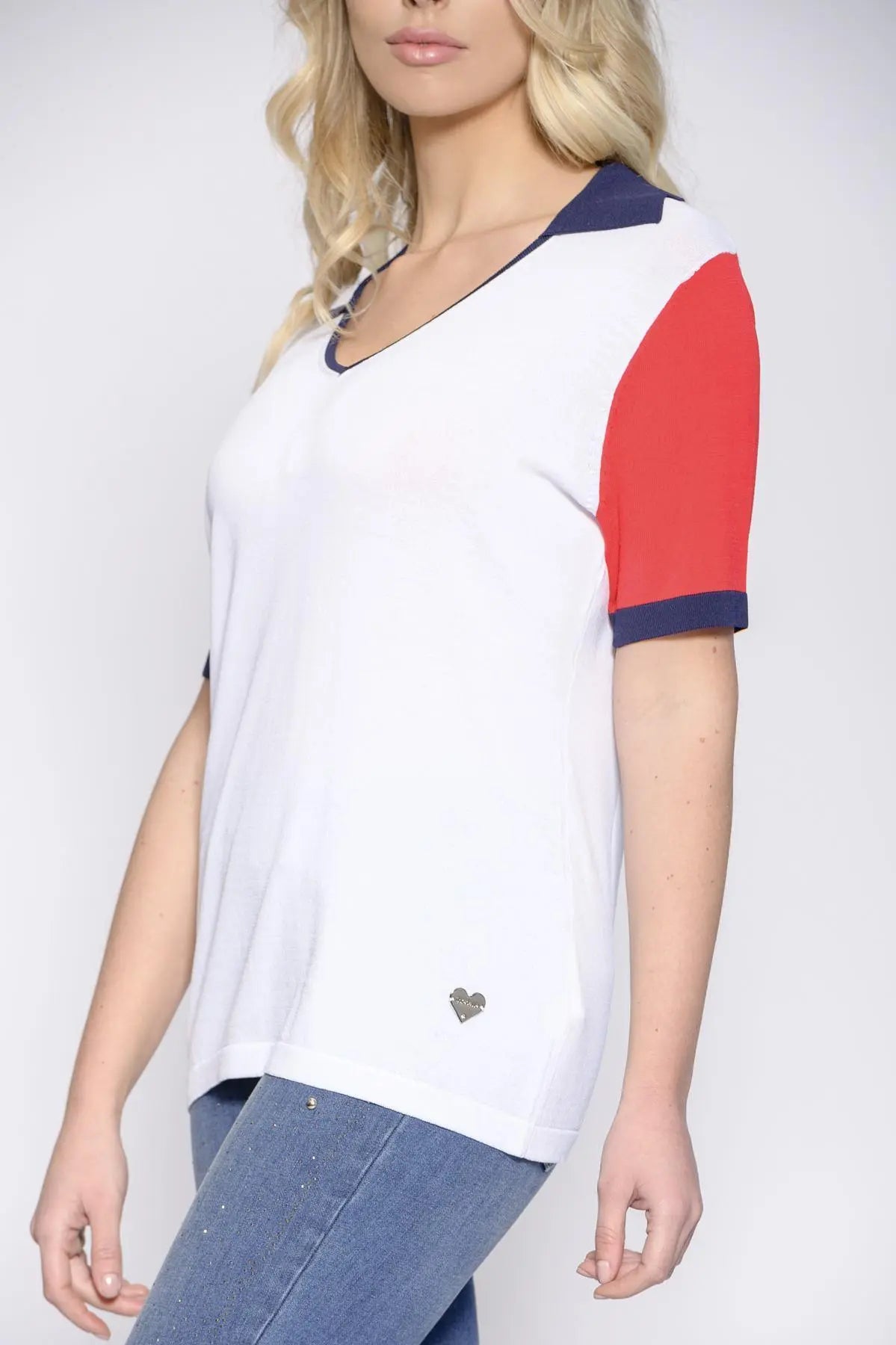 Polo tinta in contrasto BIANCO DORABELLA
